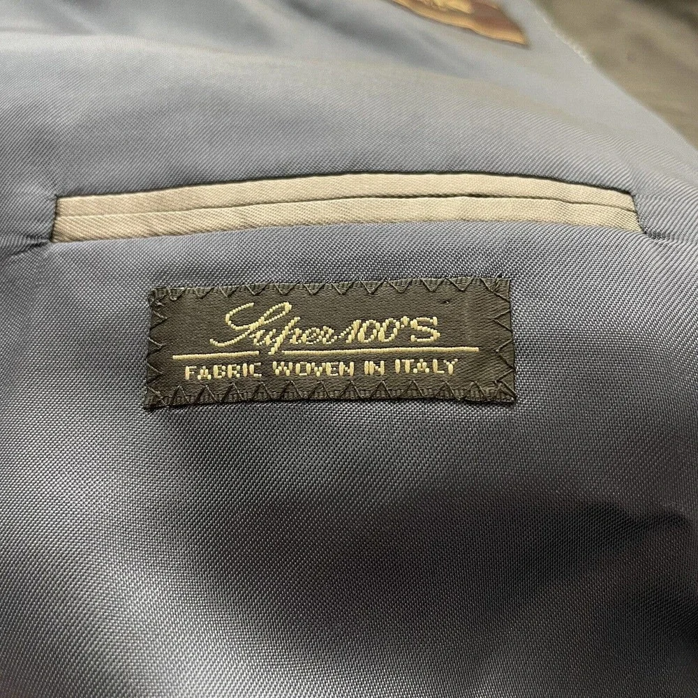 Jack Victor Sport‎ Coat Mens 46R Gray Super 100s Wool Suit Jacket